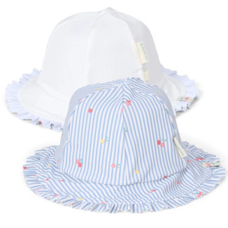 Gorro reversible Sunny Flowers azul LITTLE DUTCH