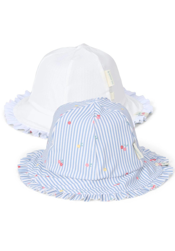 Gorro reversible Sunny Flowers azul LITTLE DUTCH