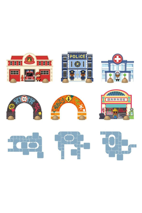 CRAZY MOTORS Puzzle Up City-Gigante - 33 pcs  DJECO CRAZY MOTORS Puzzle Up City-Gigante - 33 pcs  DJECO