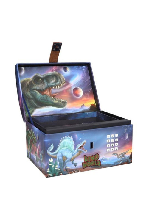 cofre del tesoro con código, sonido y luz Dino World BY DEPESCHE