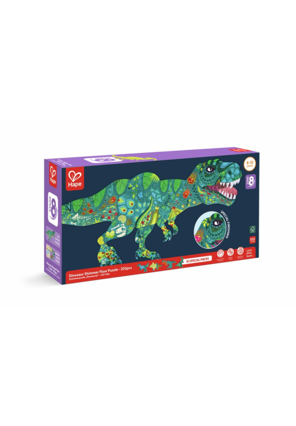 Puzzle de Suelo Brillante de Dinosaurios - 200 pzs HAPE