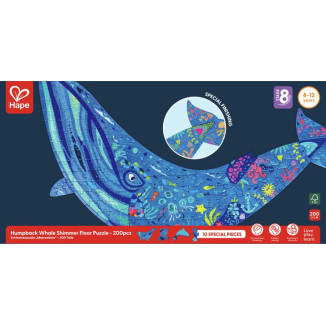 Puzzle de Suelo Brillante de Ballena - 200 pzs HAPE