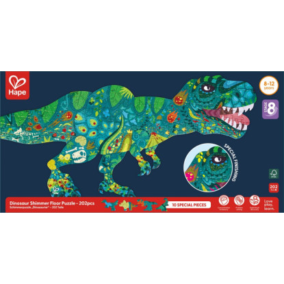 Puzzle de Suelo Brillante de Dinosaurios - 200 pzs HAPE Puzzle de Suelo Brillante de Dinosaurios - 200 pzs HAPE