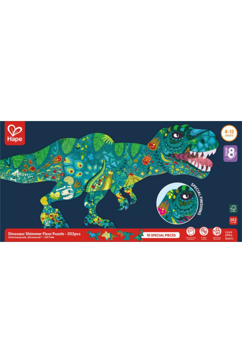 Puzzle de Suelo Brillante de Dinosaurios - 200 pzs HAPE Puzzle de Suelo Brillante de Dinosaurios - 200 pzs HAPE
