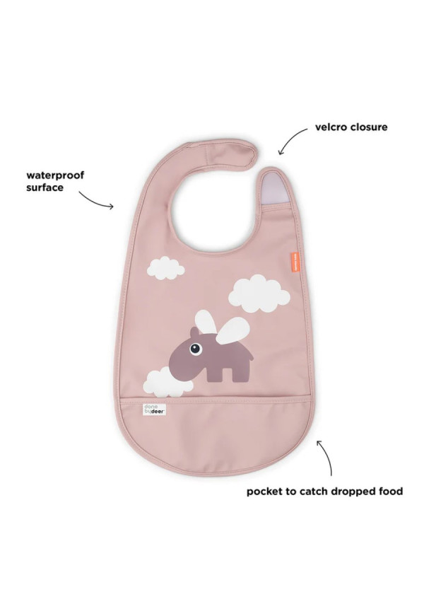 Babero con velcro nubes felices polvo DONE BY DEER