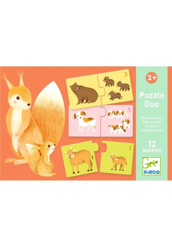 Puzzle duo baby animals DJECO