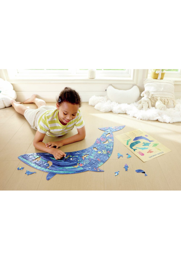 Puzzle de Suelo Brillante de Ballena - 200 pzs HAPE