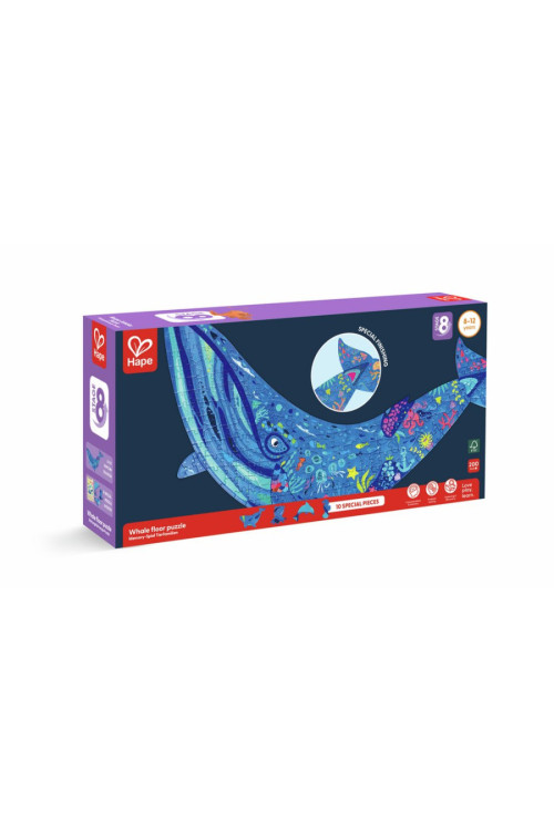 Puzzle de Suelo Brillante de Ballena - 200 pzs HAPE Puzzle de Suelo Brillante de Ballena - 200 pzs HAPE