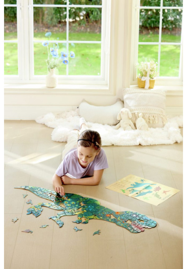 Puzzle de Suelo Brillante de Dinosaurios - 200 pzs HAPE
