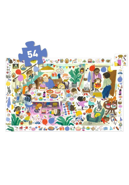 Puzzle Observación Fiesta de cumpleaños DJECO