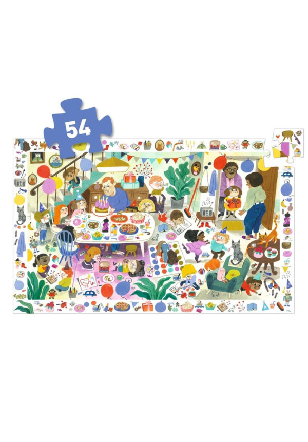 Puzzle Observación Fiesta de cumpleaños DJECO