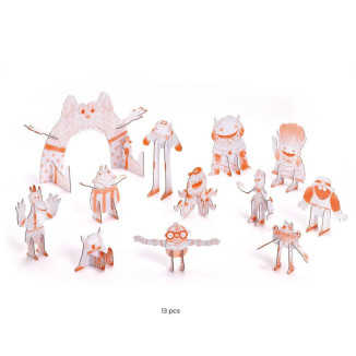 Colorear construir jugar Monstruos DJECO