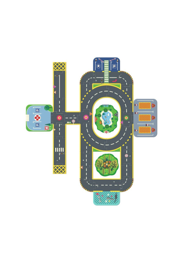 CRAZY MOTORS Puzzle Up City-Gigante - 33 pcs  DJECO