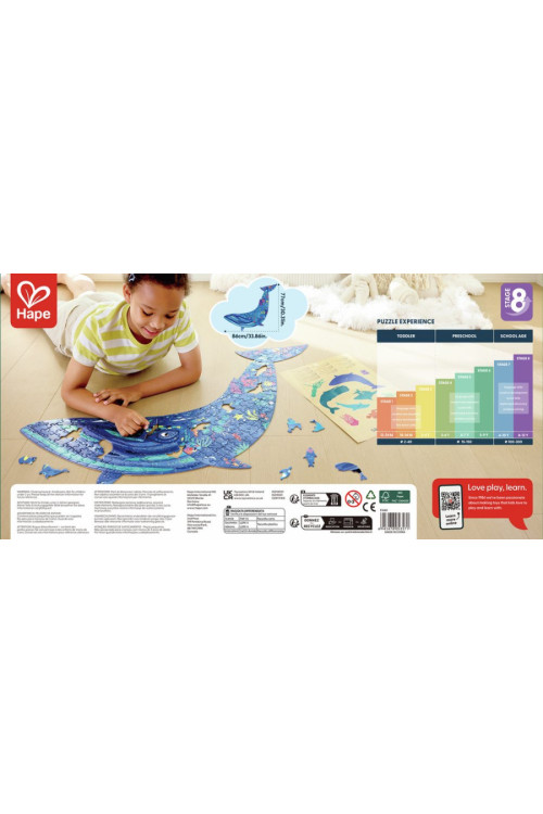 Puzzle de Suelo Brillante de Ballena - 200 pzs HAPE Puzzle de Suelo Brillante de Ballena - 200 pzs HAPE