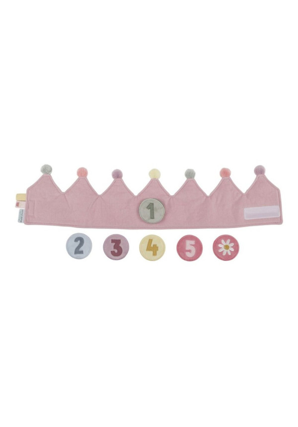 Corona de cumpleaños con números rosa LITTLE DUTCH