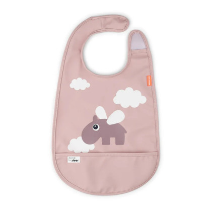 Babero con velcro nubes felices polvo DONE BY DEER