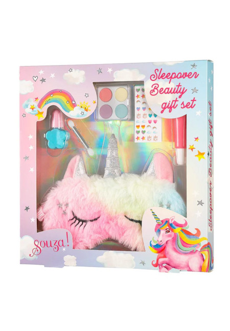 Set de maquillaje + mascarilla para dormir de unicornio SOUZA