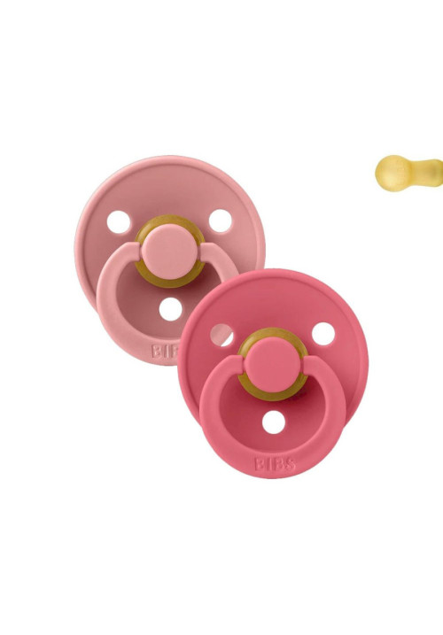 2 Chupetes BIBS Colour Round Dusty Pink/Coral BIBS