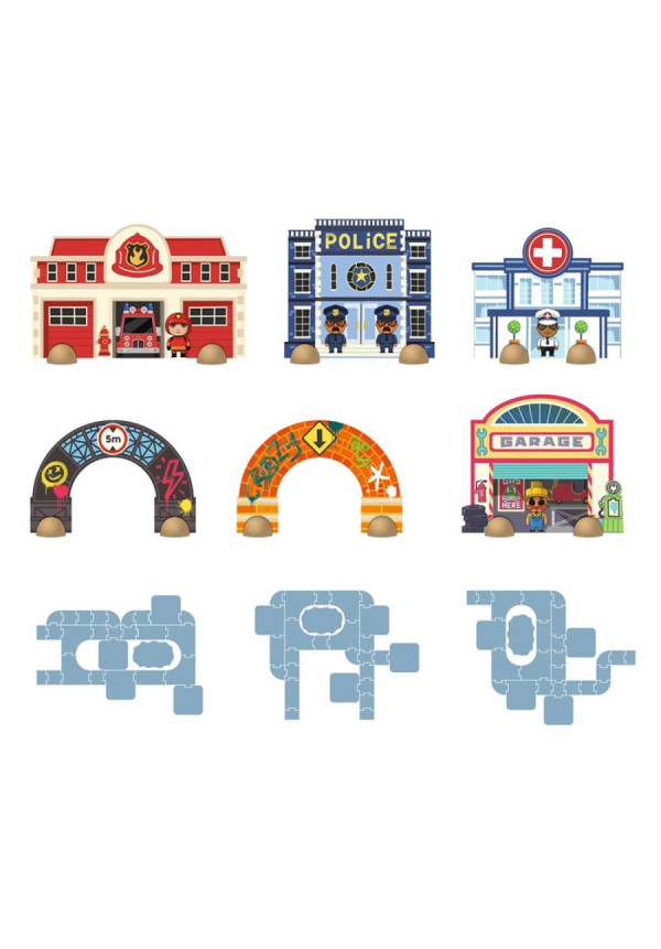 CRAZY MOTORS Puzzle Up City-Gigante - 33 pcs  DJECO