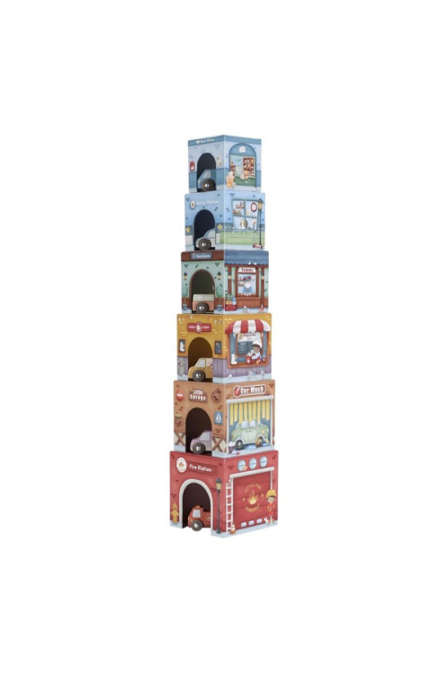 Torre encajable ciudad con coches LITTLE DUTCH