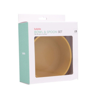 Bol con ventosa + cuchara mostaza