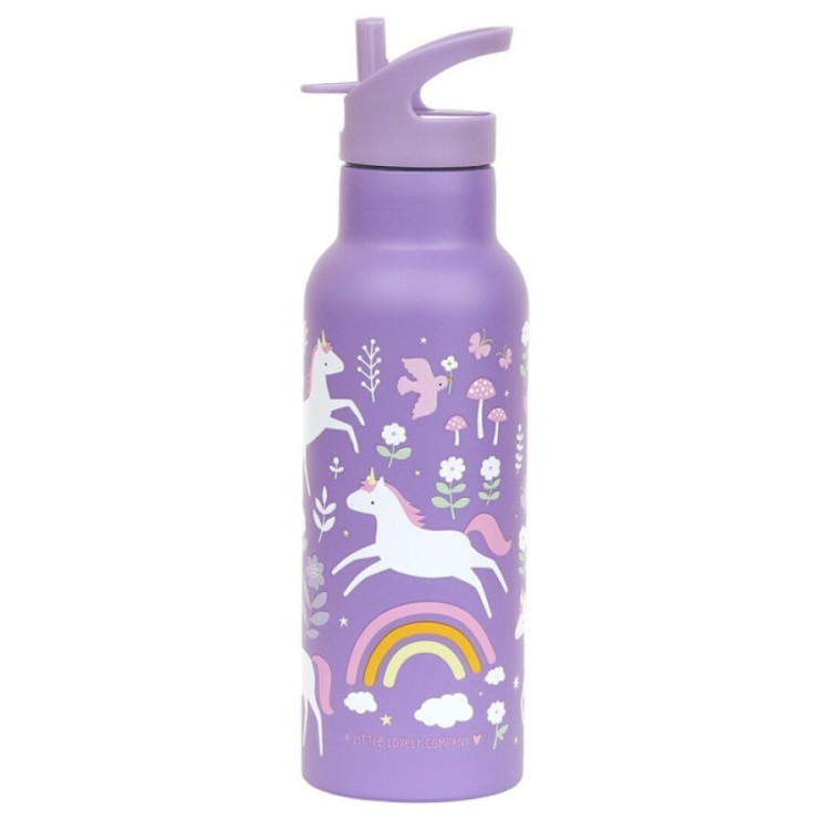 Botella acero 500ml Unicornios A LITTLE LOVELY COMPANY
