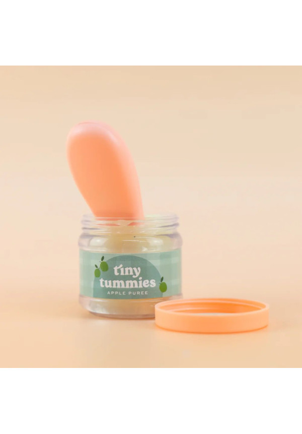 Potito y cuchara para muñecos  Manzana TINY HARLOW