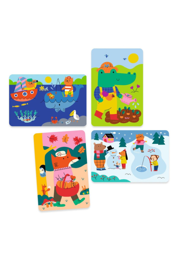 Colorear con agua 4 temporadas DJECO