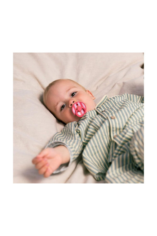 2 Chupetes BIBS Studio Colour Round Block Baby Pink Coral Mix BIBS