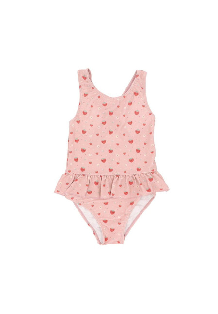 Bañador cruzado con volante strawberries MONNEKA Bañador cruzado con volante strawberries MONNEKA