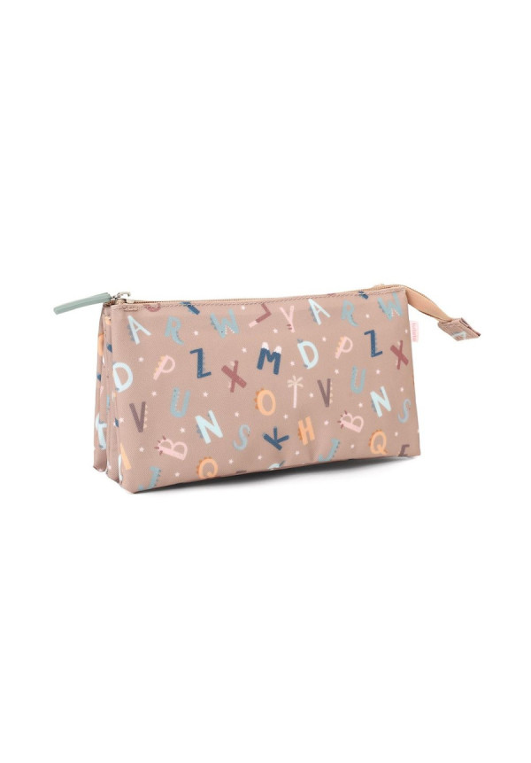 Estuche 3 Compartimentos Funny Letters TUTETE