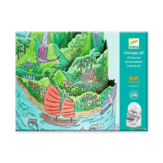 Colorear Diorama En la cima de la isla DJECO
