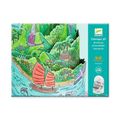 Colorear Diorama En la cima de la isla DJECO