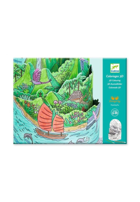Colorear Diorama En la cima de la isla DJECO