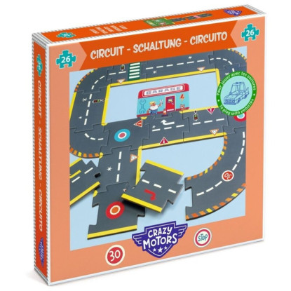 Crazy Motors Circuito de la ciudad - rompecabezas gigante - 26 pcs DJECO