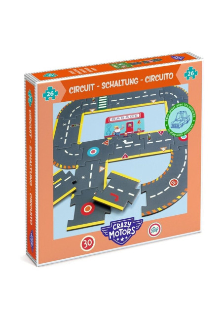 Crazy Motors Circuito de la ciudad - rompecabezas gigante - 26 pcs DJECO