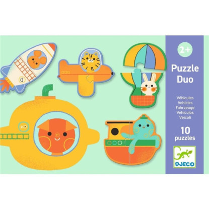  Puzzle dúo Vehículos DJECO