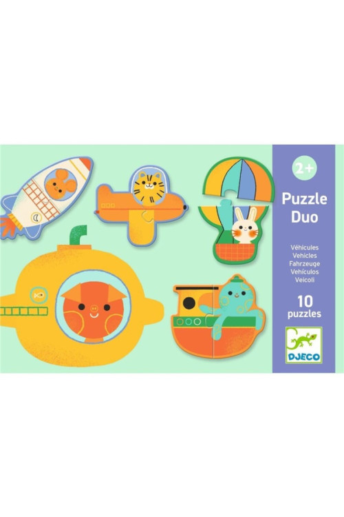  Puzzle dúo Vehículos DJECO