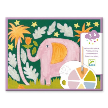 Pintura con paleta Los animales salvajes DJECO