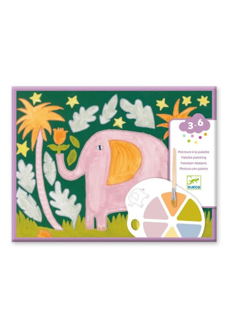Pintura con paleta Los animales salvajes DJECO