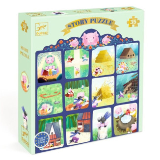 Puzzle Cuentos 3 cerditos DJECO