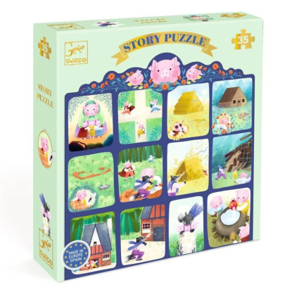 Puzzle Cuentos 3 cerditos DJECO