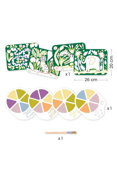 Pintura con paleta Los animales salvajes DJECO