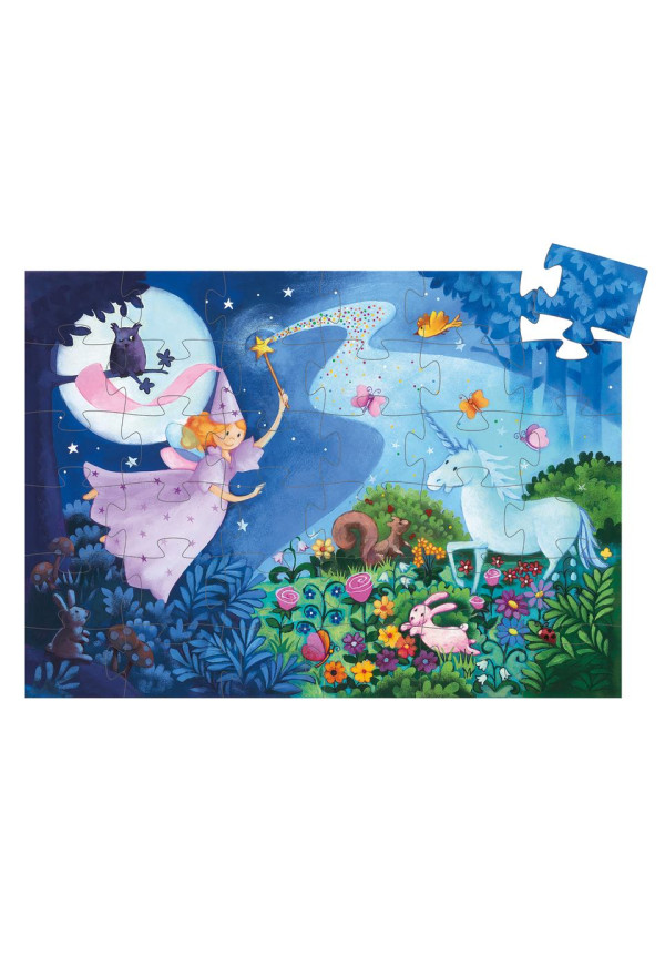Puzzle silueta el hada y el unicornio DJECO