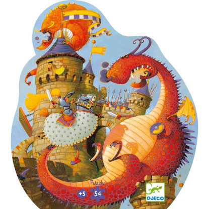 Puzzle silueta Vaillant y el dragón DJECO