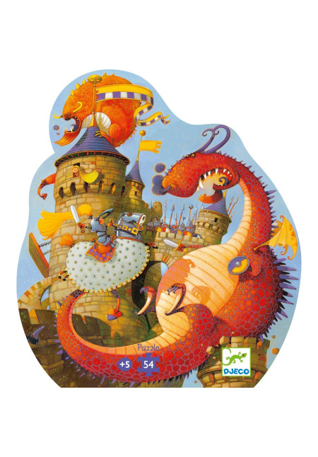 Puzzle silueta Vaillant y el dragón DJECO