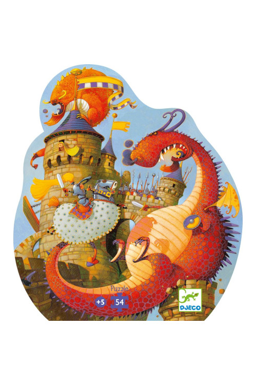 Puzzle silueta Vaillant y el dragón DJECO