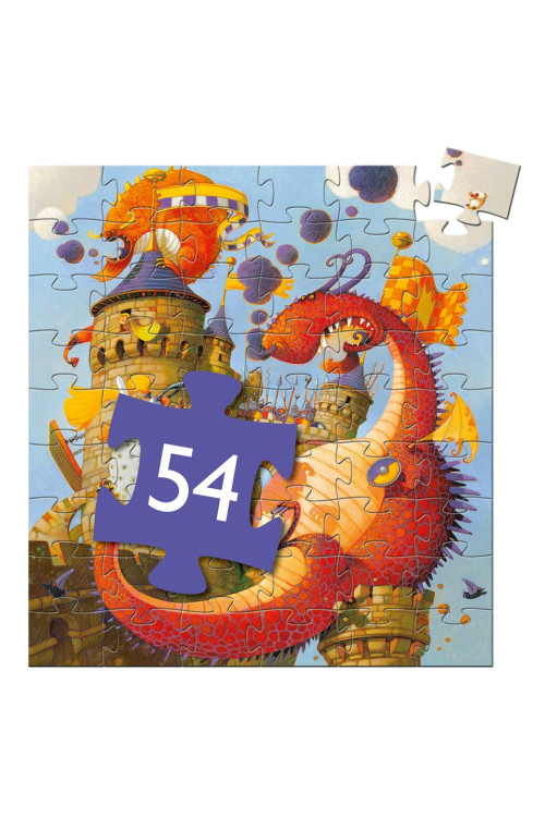 Puzzle silueta Vaillant y el dragón DJECO