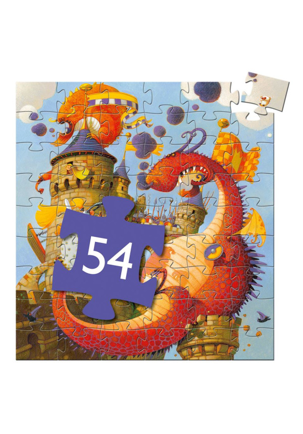 Puzzle silueta Vaillant y el dragón DJECO