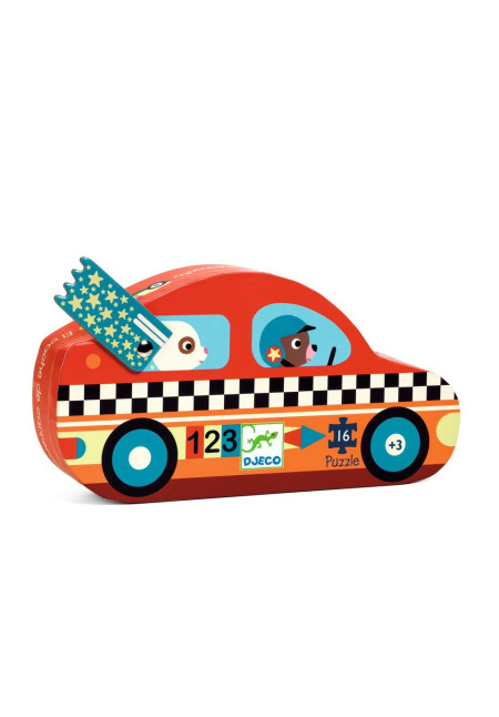 Puzzle silueta el coche de carreras DJECO